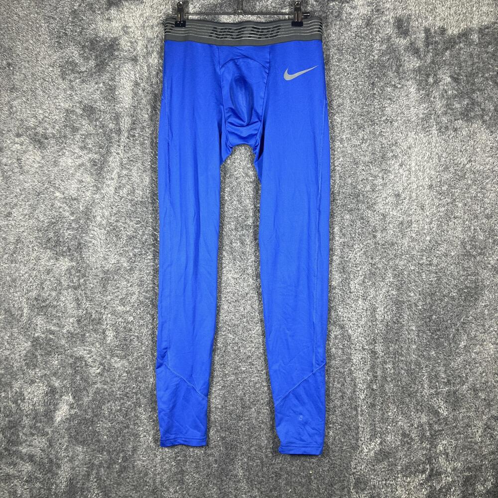 Nike Pro Leggings Mens Medium Blue Base Layer Compression Leggings Athletic